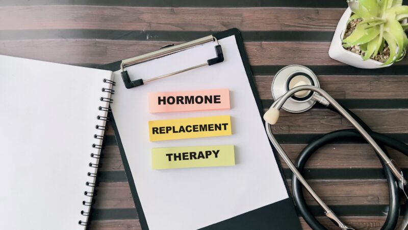 Hormone replacement therapy concept representing treatment options for perimenopause and menopause symptoms.