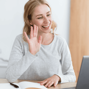 Woman having a telemedicine video consultation with a naturopathic doctor from home.